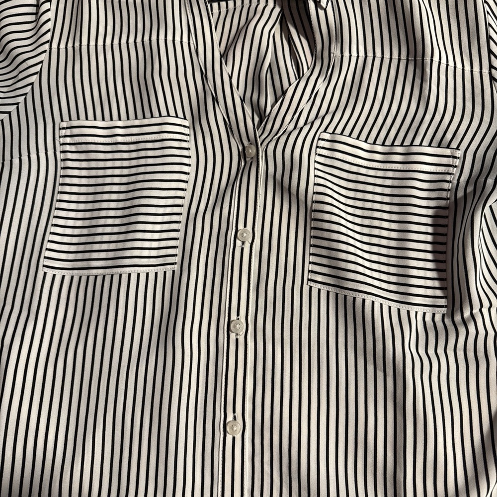 express striped button down blouse - Picture 6 of 6